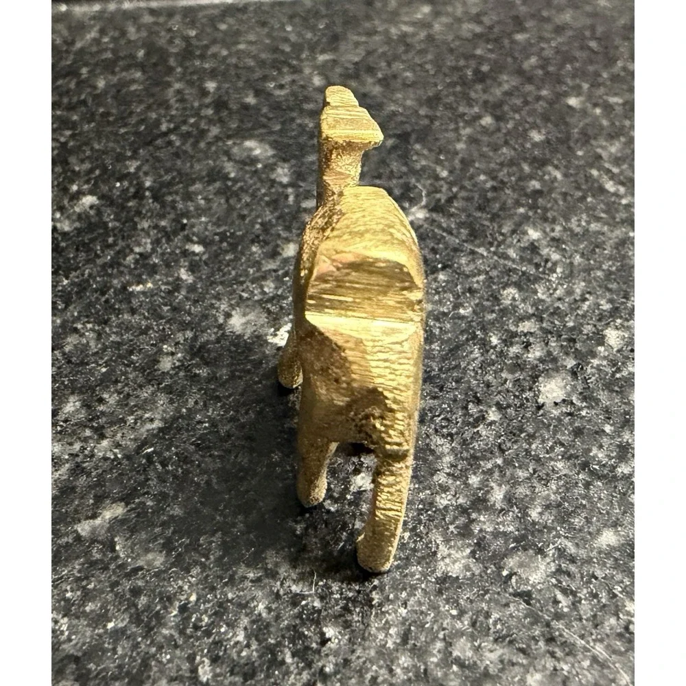 Vintage Mini Brass Elephant & Camel Figurines Pair Unmarked Brass 1